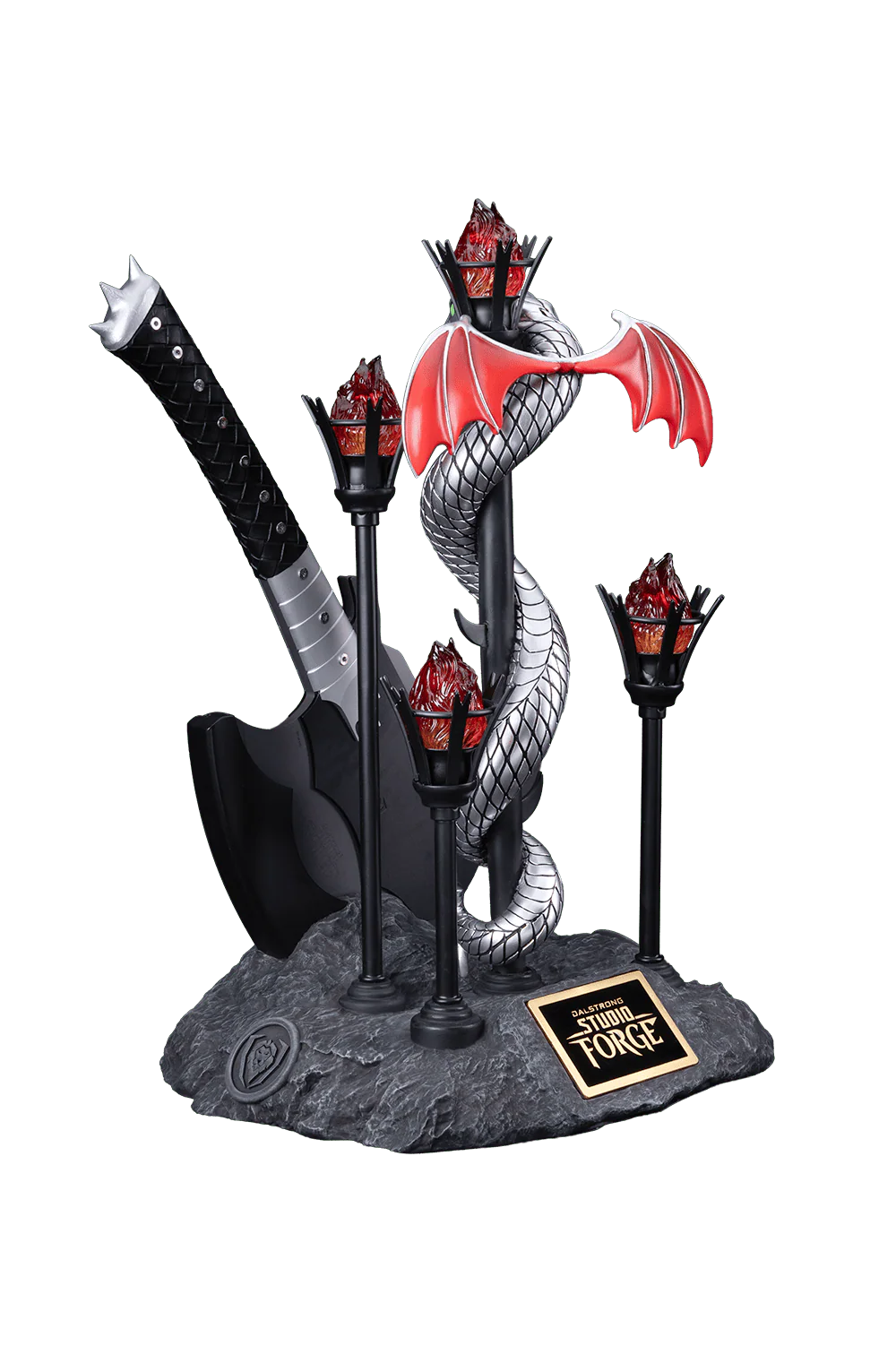 KISS™ x StudioForge™ | Gene Simmons' HELLFIRE DEMON AXE | 7.5” Collector’s Meat Axe & Display Stand - Image 4