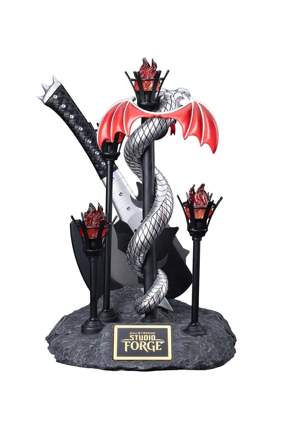 KISS™ x StudioForge™ | Gene Simmons' HELLFIRE DEMON AXE | 7.5” Collector’s Meat Axe & Display Stand - Image 5