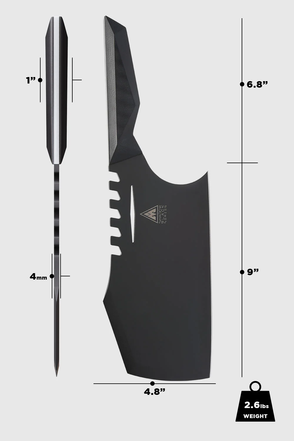 Meat Cleaver 9" | Obliterator | Shadow Black Series | NSF Certified | Dalstrong © - Image 12