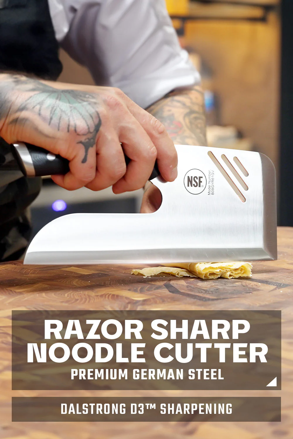Menkiri Noodle Knife 9.5" | Gladiator Series | NSF Certified | Dalstrong © - Image 2