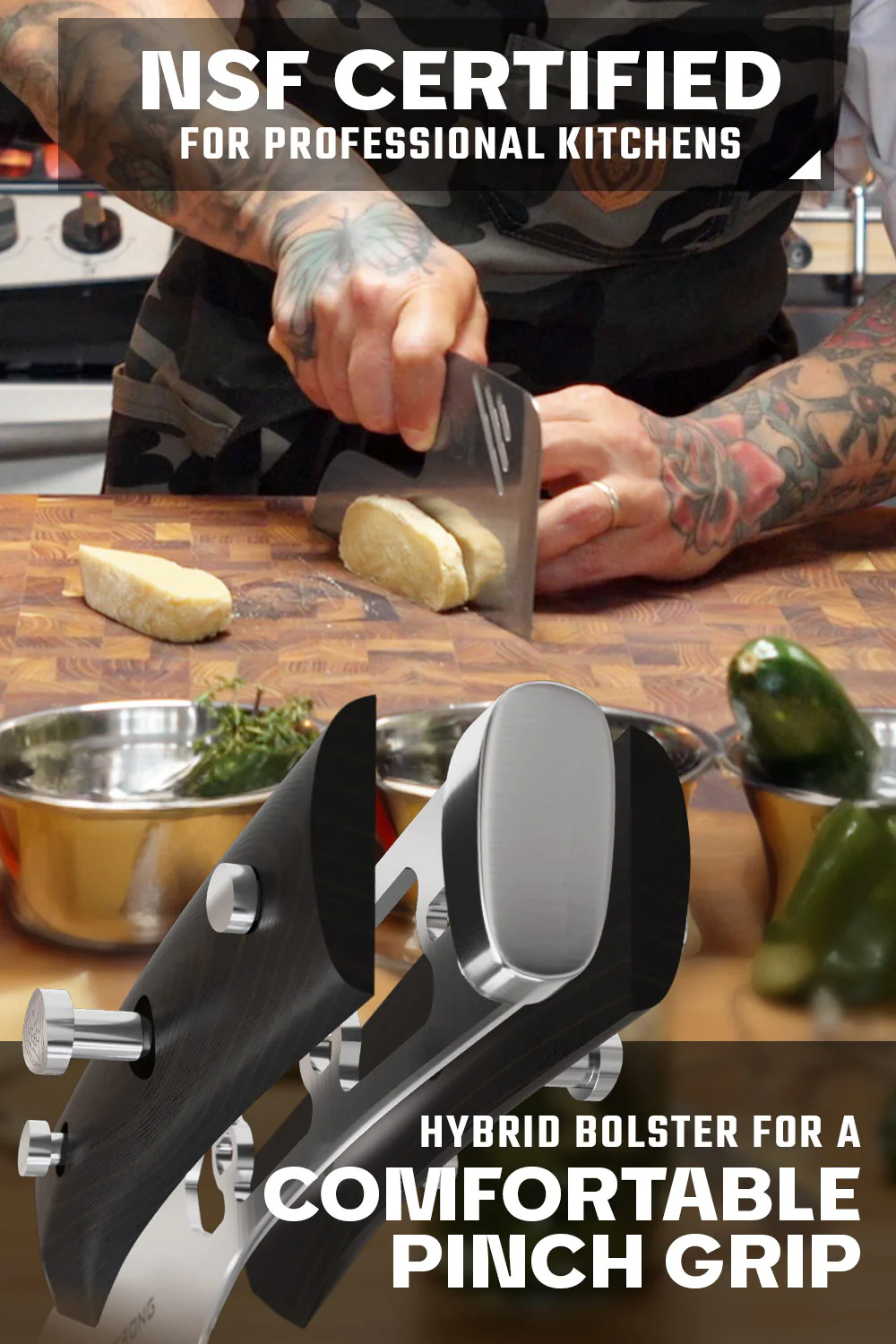 Menkiri Noodle Knife 9.5" | Gladiator Series | NSF Certified | Dalstrong © - Image 5