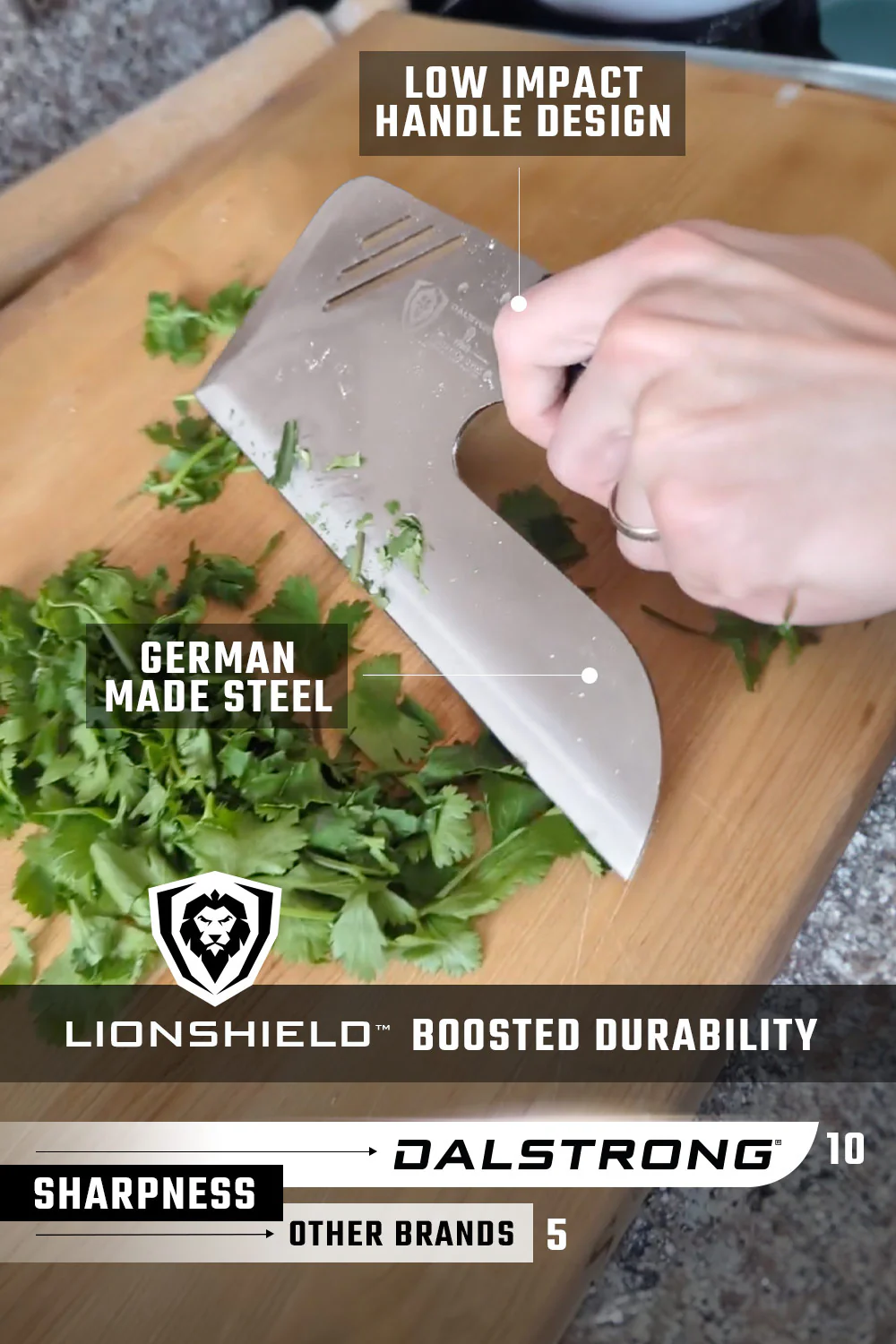 Menkiri Noodle Knife 9.5" | Gladiator Series | NSF Certified | Dalstrong © - Image 6