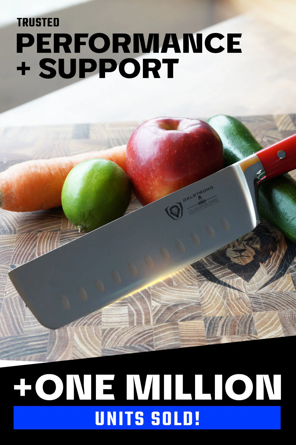 Nakiri Vegetable Knife 7" | Crimson Red ABS Handle | Gladiator Series | NSF Certified | Dalstrong © - Image 6