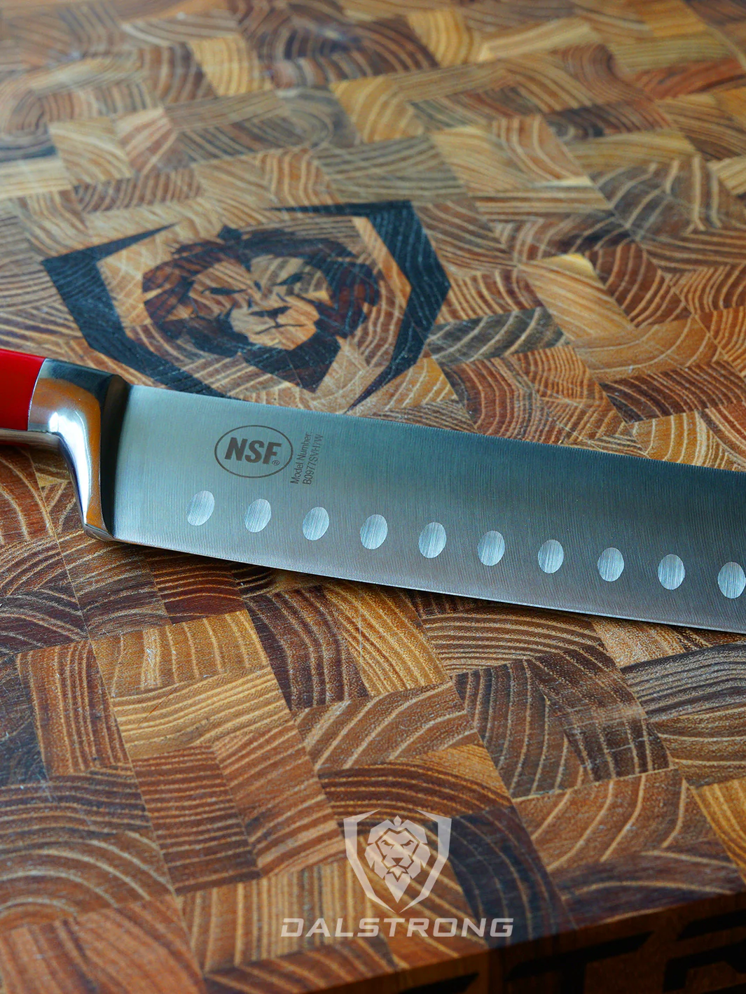 Nakiri Vegetable Knife 7" | Crimson Red ABS Handle | Gladiator Series | NSF Certified | Dalstrong © - Image 8