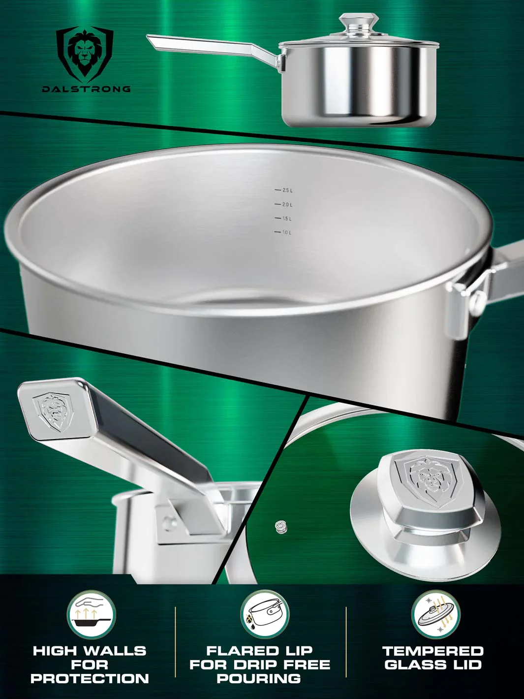 3 Quart Stock Pot | Silver | Oberon Series | Dalstrong © - Image 4