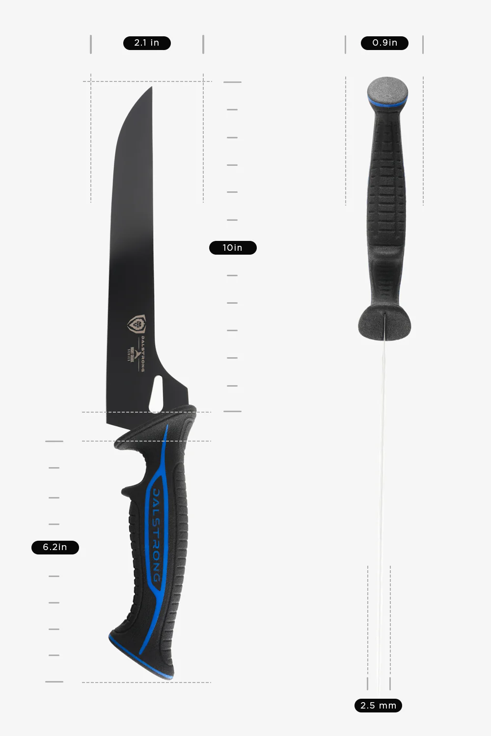 Offset Slicing & Carving Knife 10" | Night Shark Series | NSF Certified | Dalstrong © - Image 11