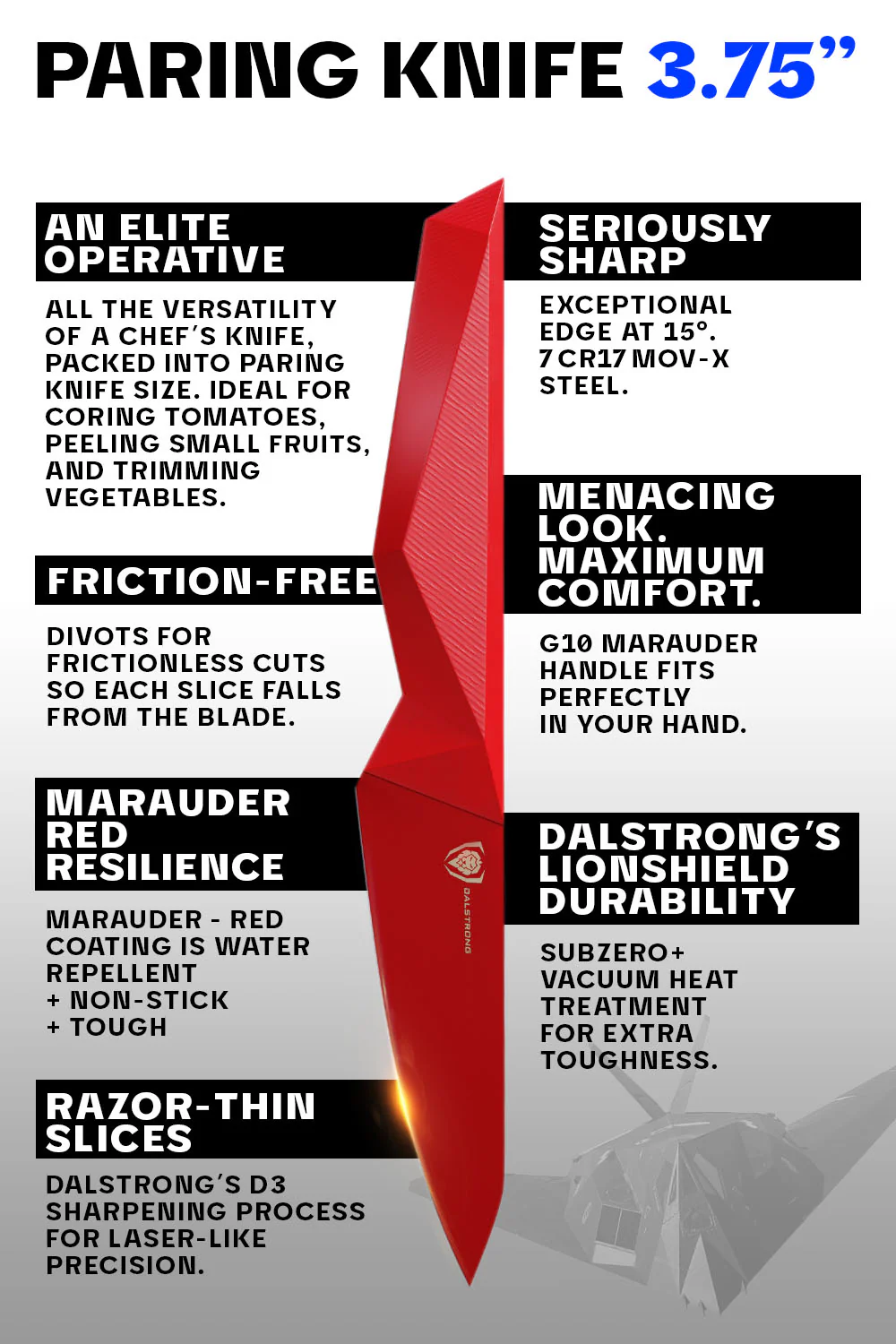 Paring Knife 3.75" | Shadow Black Series |  RED Edition | Dalstrong © - Image 5