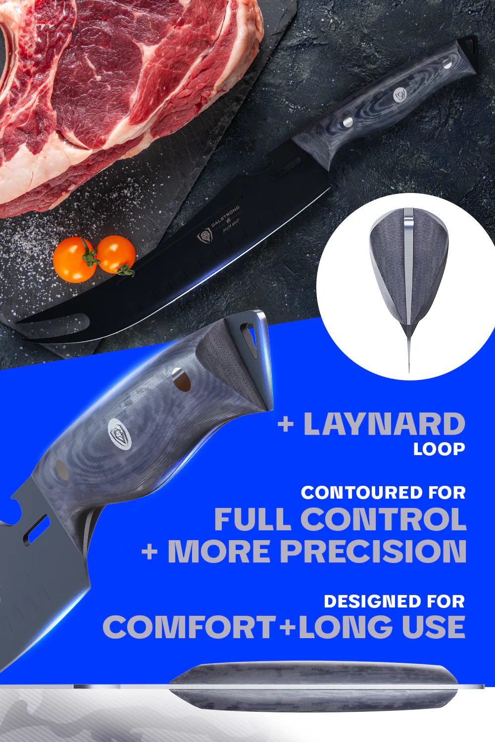 Pitmaster Knife 9" | Delta Wolf Series | Forked Tip & Bottle Opener | Dalstrong © - Image 5