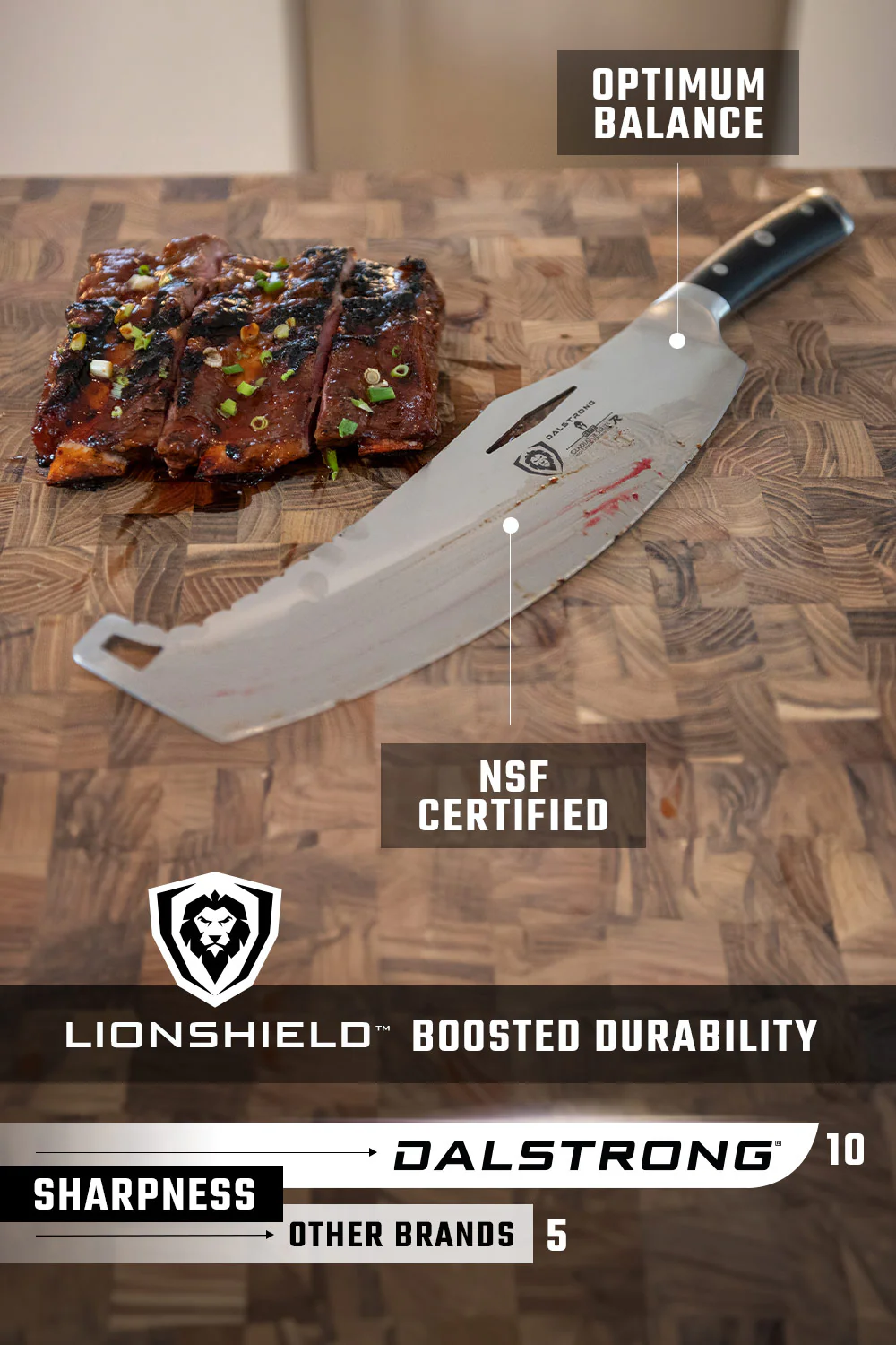 Rocking Cleaver Knife 12" | Gladiator Series | Limited Edition | NSF Certified | Dalstrong © - Image 5