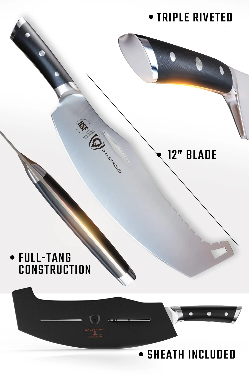 Rocking Cleaver Knife 12" | Gladiator Series | Limited Edition | NSF Certified | Dalstrong © - Image 6