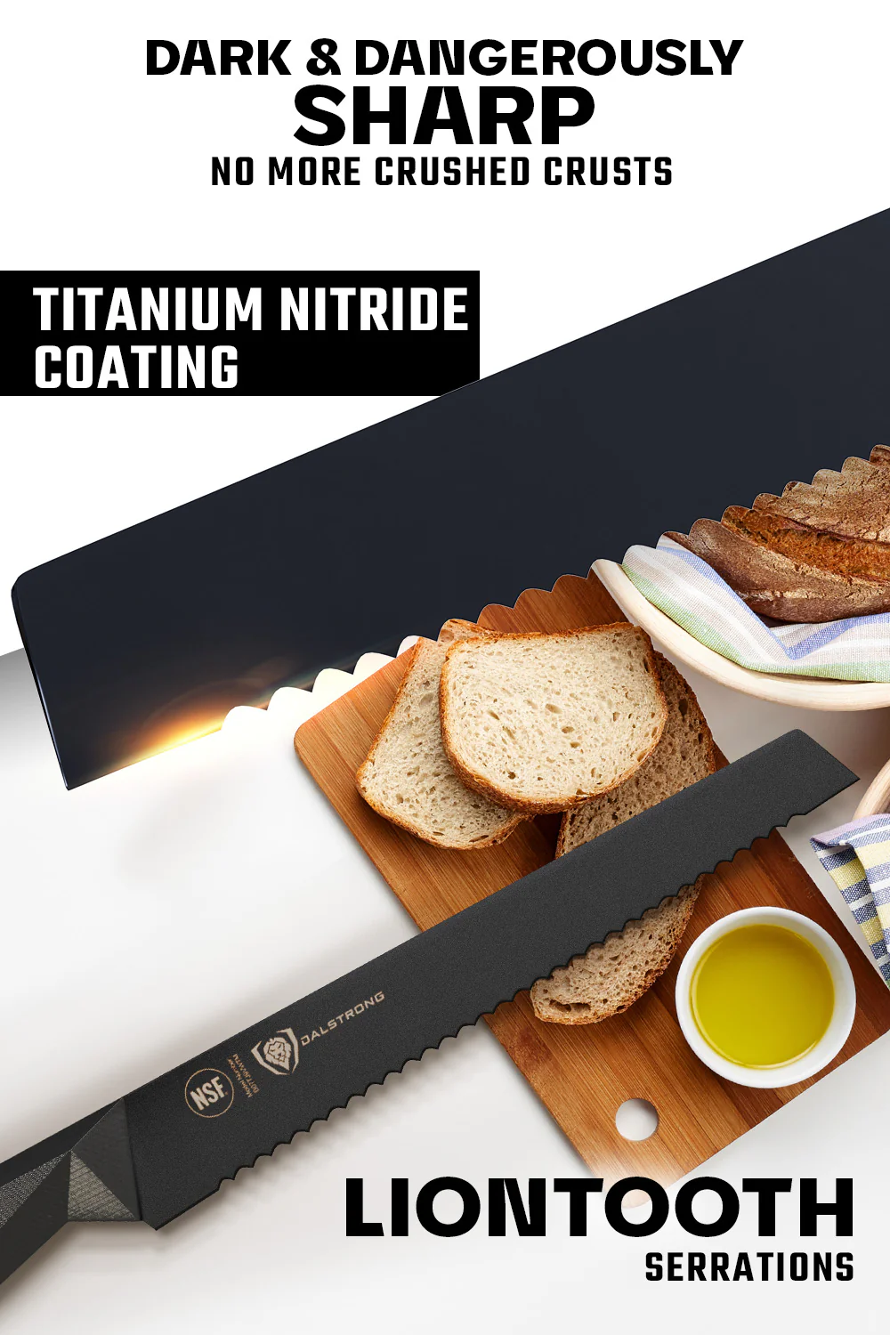 Bread Knife 9" | Shadow Black Series | NSF Certified | Dalstrong © - Image 3