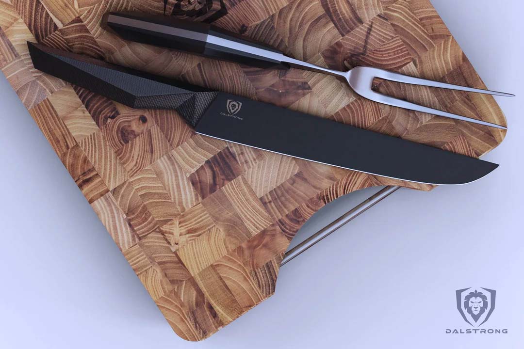 Carving Knife & Fork Set 9" | Shadow Black Series | NSF Certified | Dalstrong © - Image 6