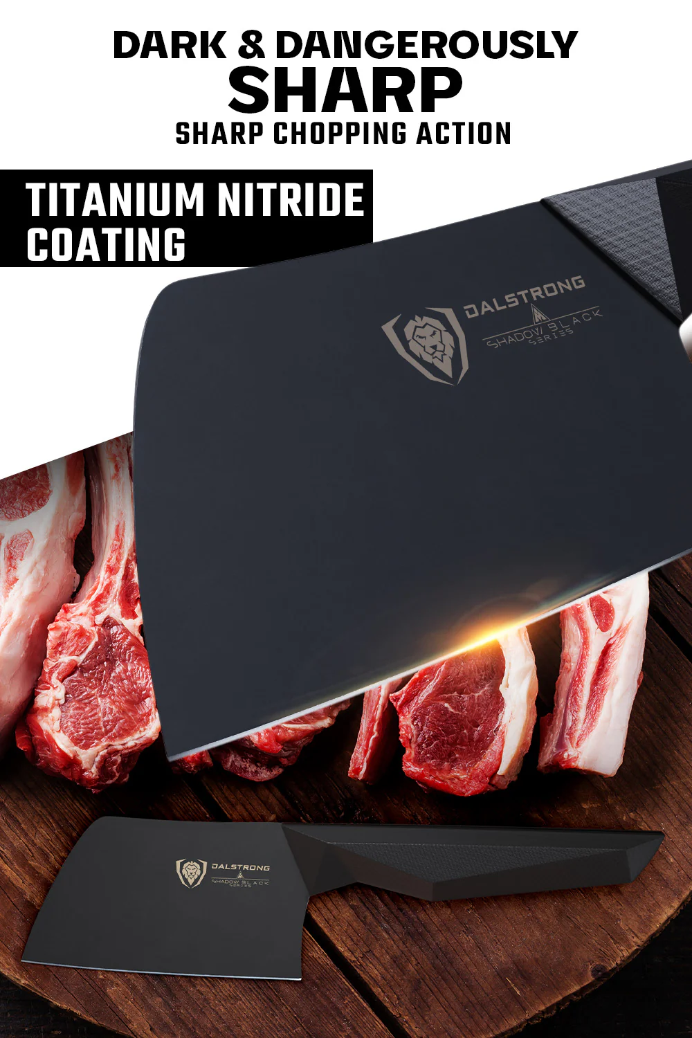 Cleaver Knife 4.5" | Shadow Black Series | NSF Certified | Dalstrong © - Image 3