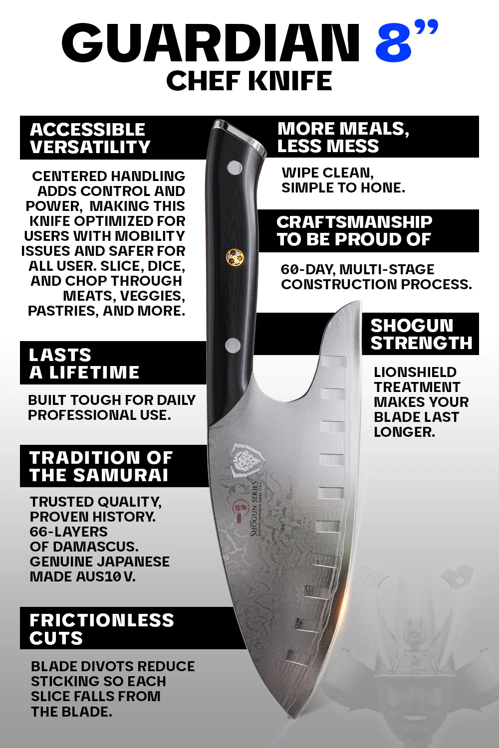 Guardian Chef's Knife 8" | Shogun Series | ELITE | Dalstrong © - Image 6