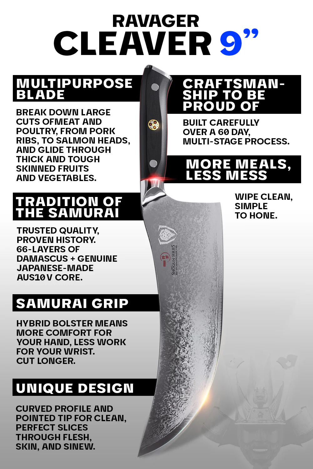 Meat Cleaver 9" | The Ravager | Shogun Series | ELITE | Dalstrong © - Image 6
