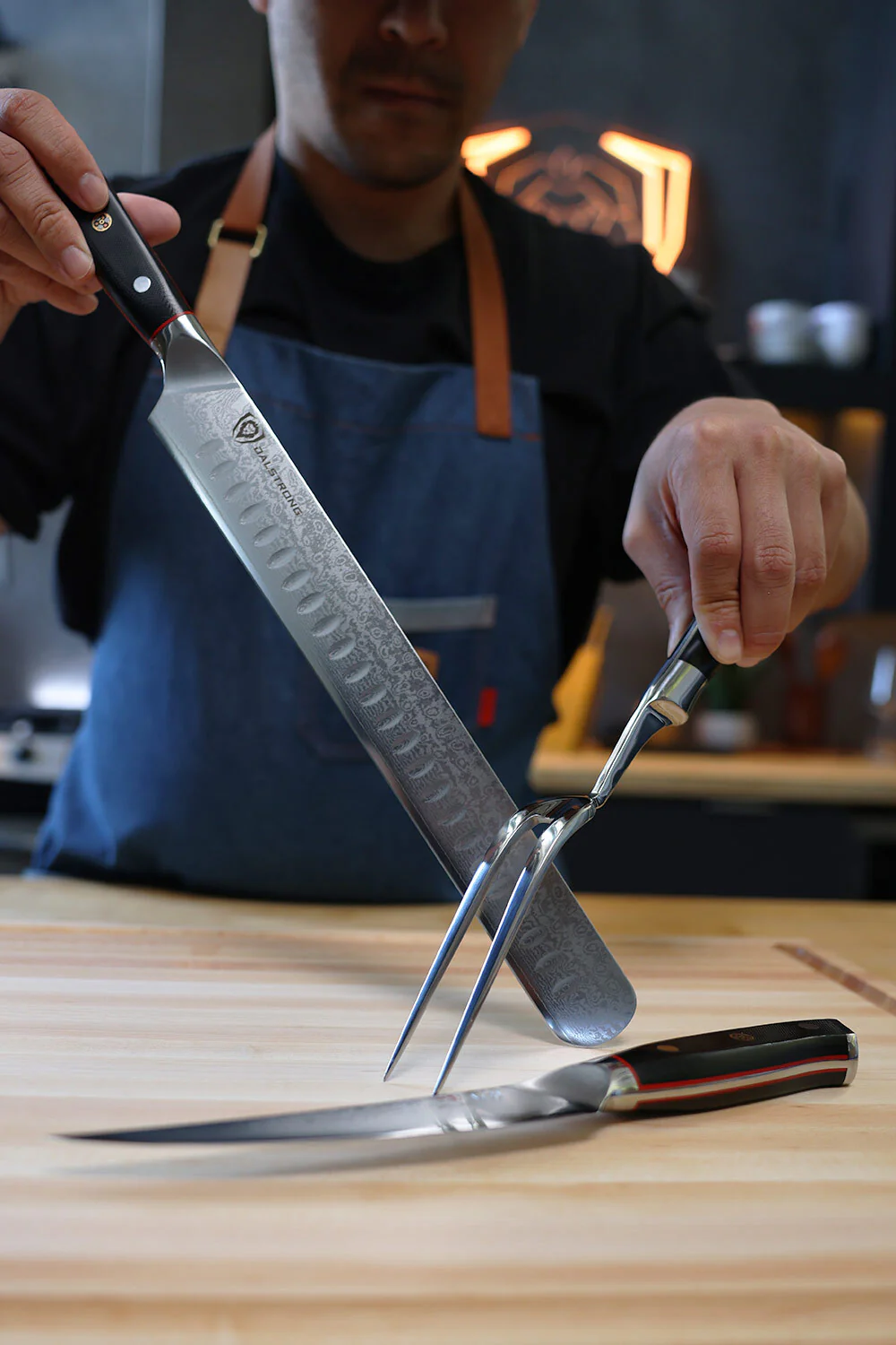 Slicing Knife 12" + Fillet Knife 6" + Meat Fork | Shogun Series | Elite - Image 4