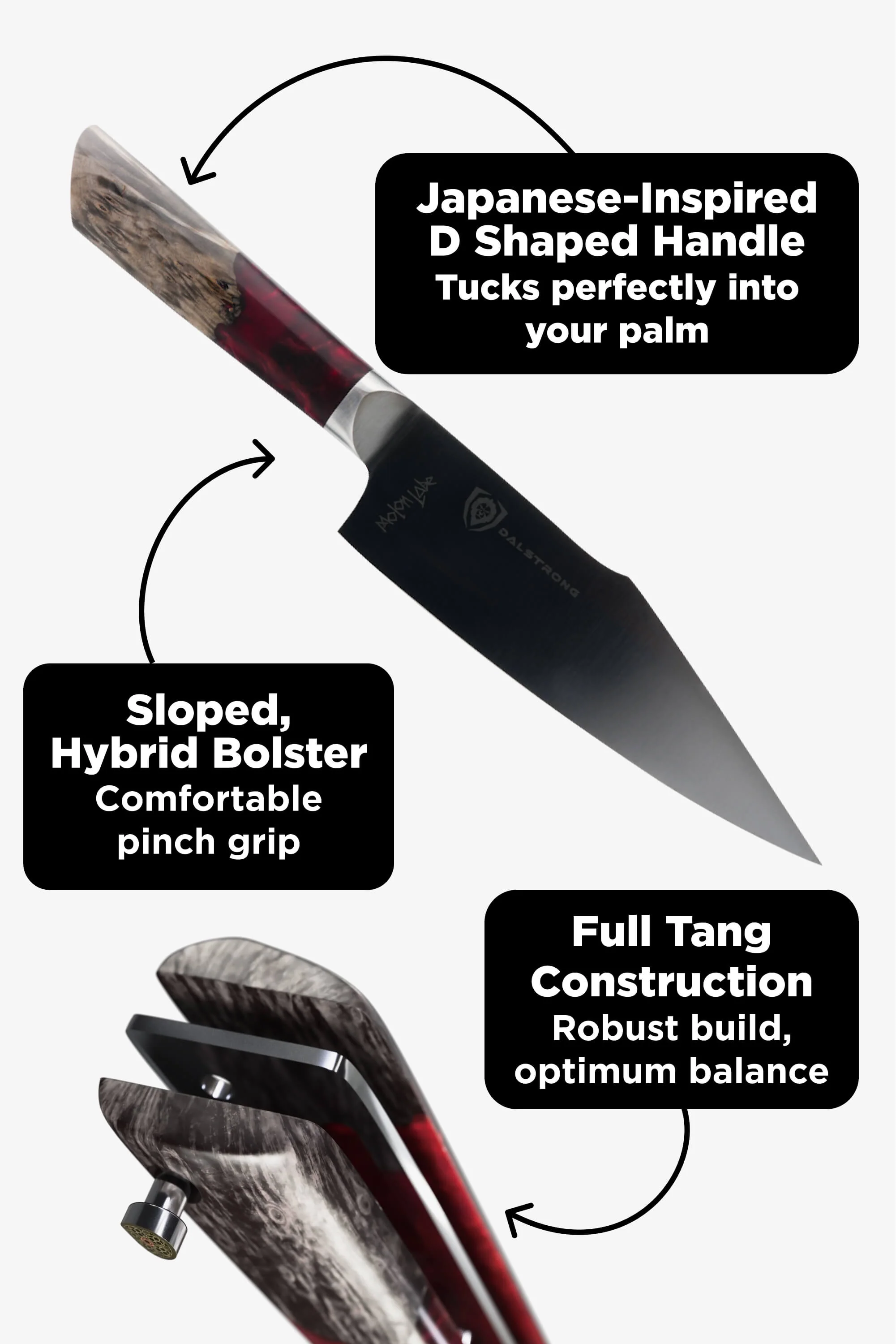 Spartan Ghost Bundle | 8" Chef Knife + 4" Paring Knife + 7" Santoku Knife - Image 10