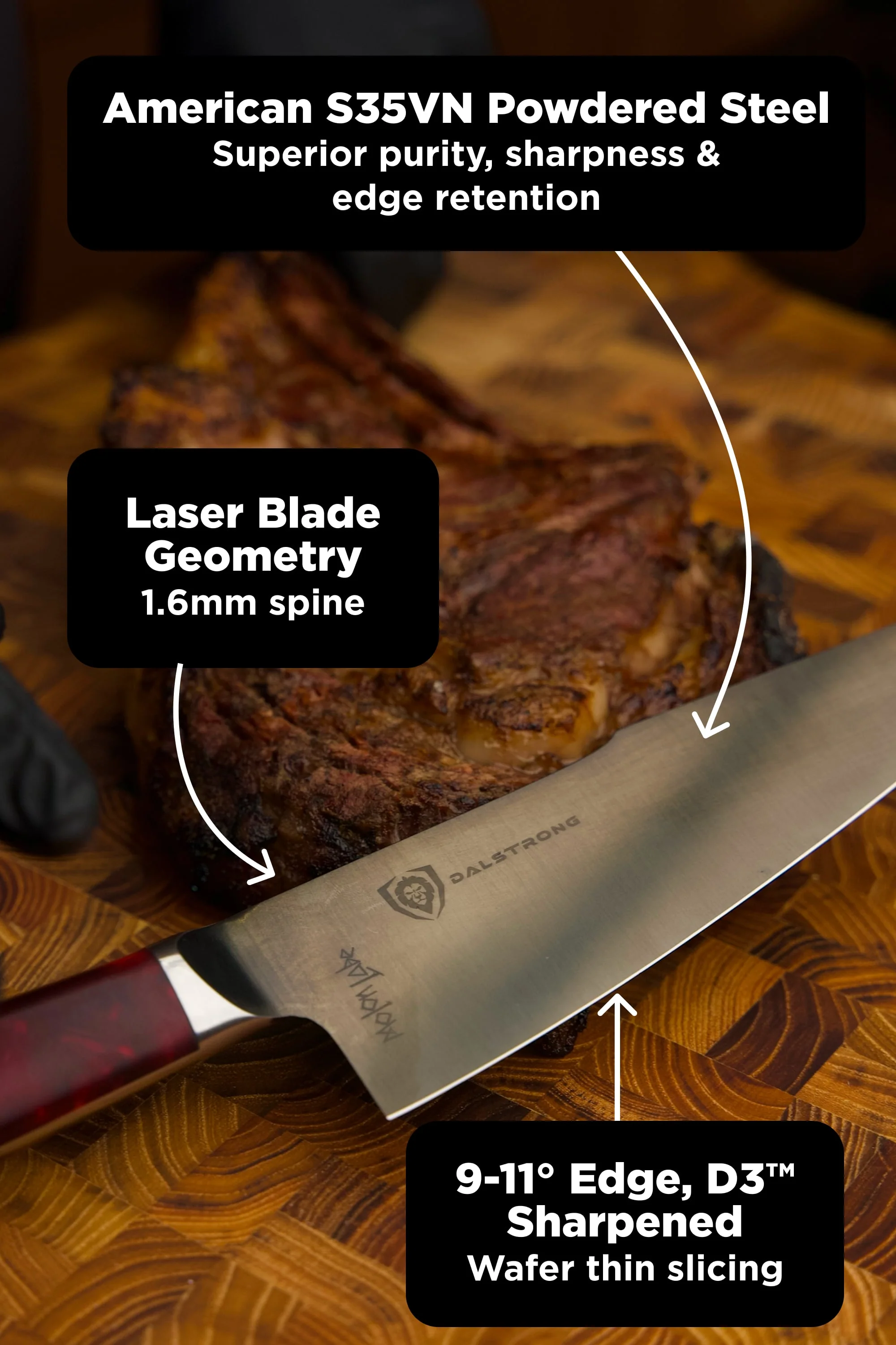 Spartan Ghost Bundle | 8" Chef Knife + 4" Paring Knife + 7" Santoku Knife - Image 4