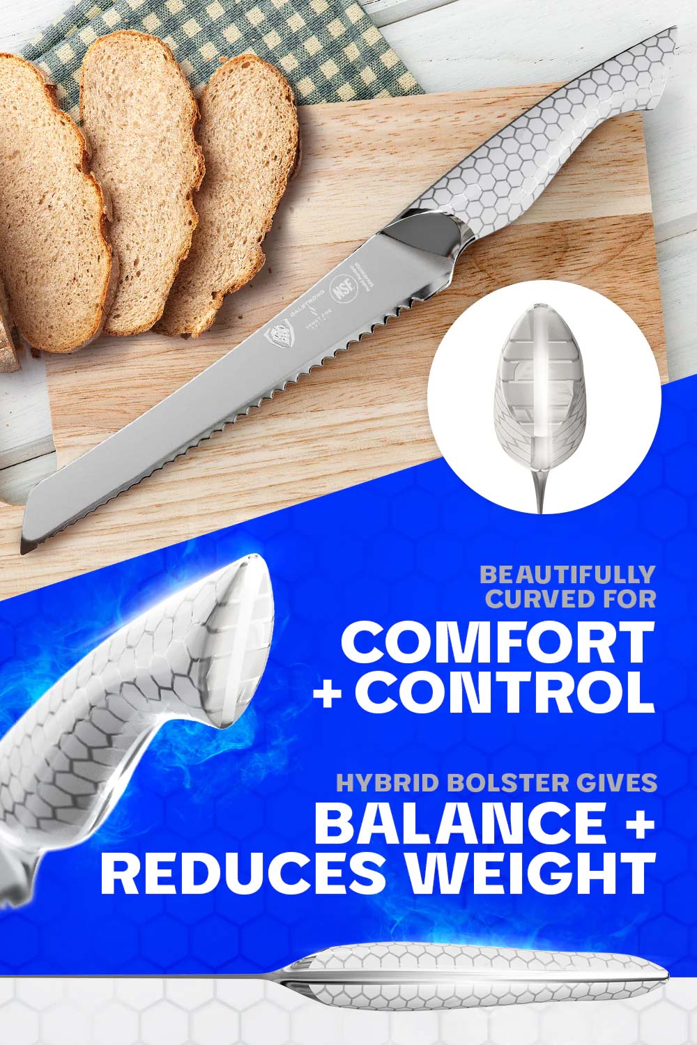 Bread Knife 8" | Frost Fire Series | NSF Certified | Dalstrong © - Image 6