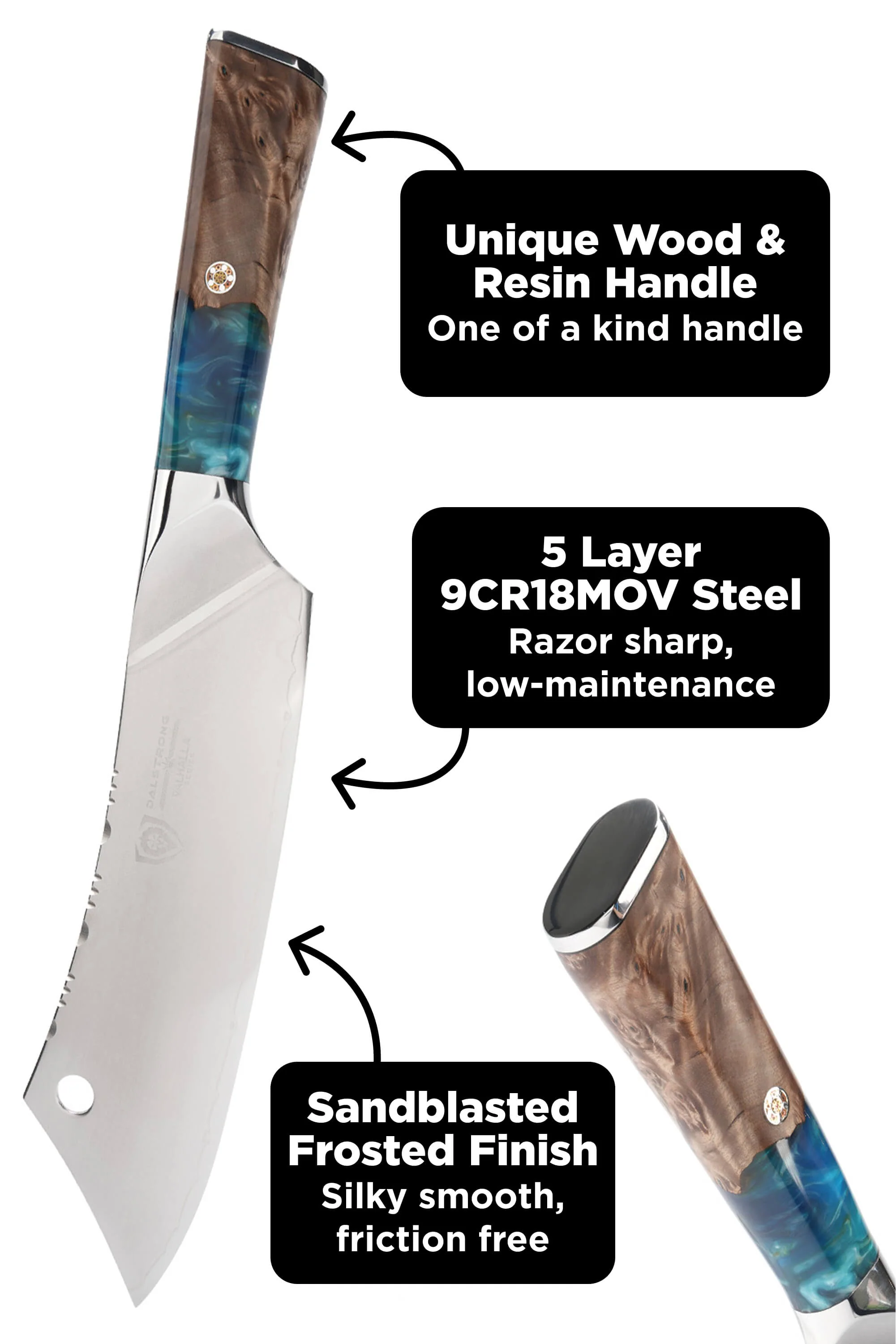 The Valhalla Series Bundle | 8" Chef Knife + 8" Chef & Crixus Hybrid Knife - Image 3