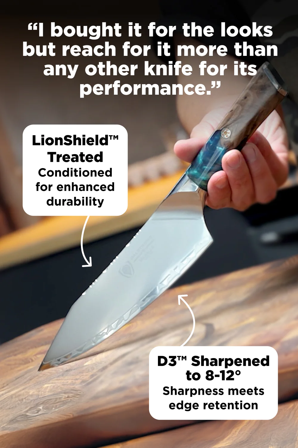 The Valhalla Series Bundle | 8" Chef Knife + 8" Chef & Crixus Hybrid Knife - Image 8
