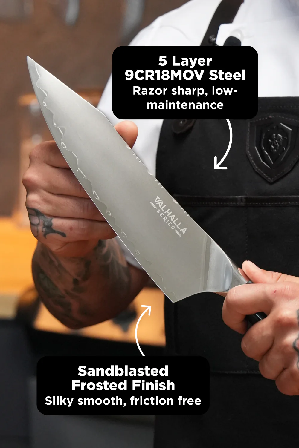 The Valhalla Series Bundle | 8" Chef Knife + 8" Chef & Crixus Hybrid Knife - Image 9